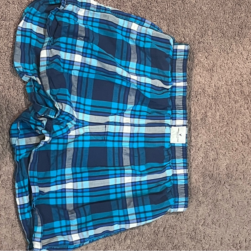 Blue Plaid Men's Shorts